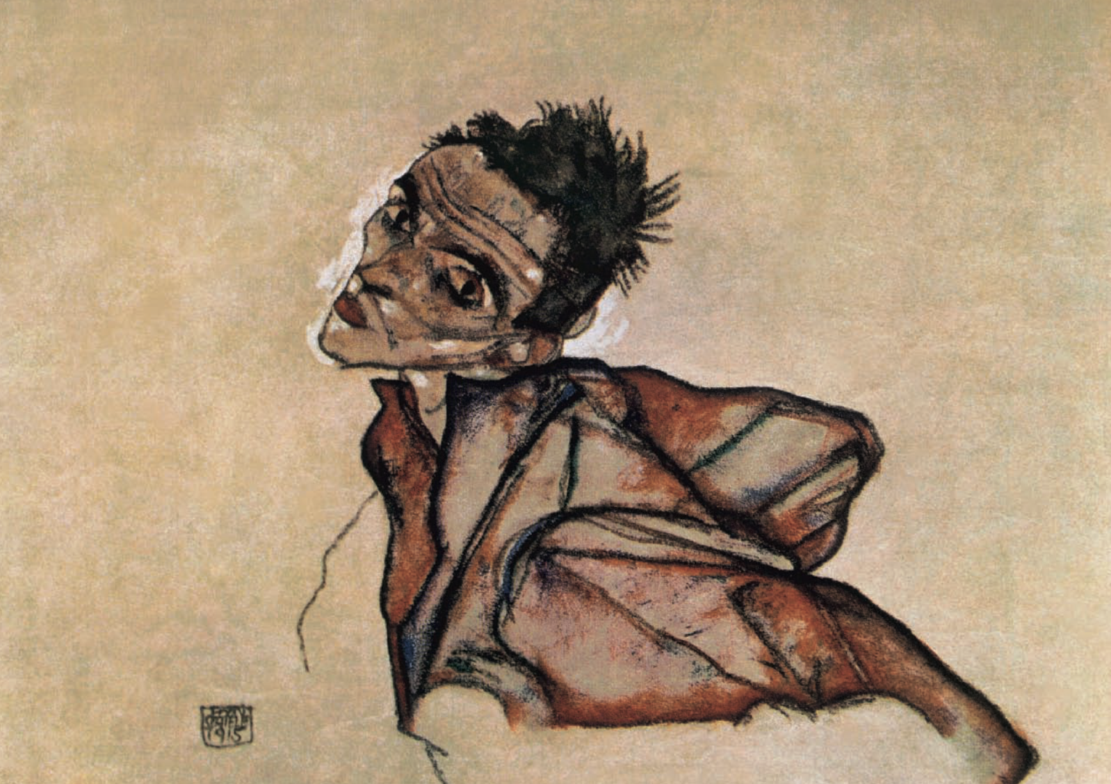 Egon Schiele Self-Portrait with Raised Arms, 1914